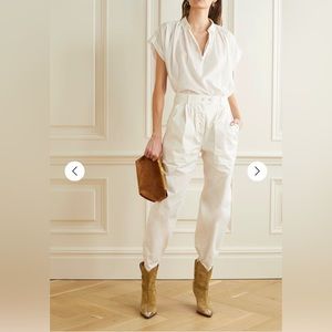 Nili Lotan Cyro Stretch-Cotton tapered pants